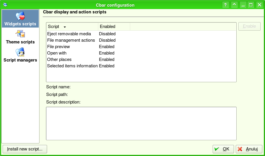 New script manager
